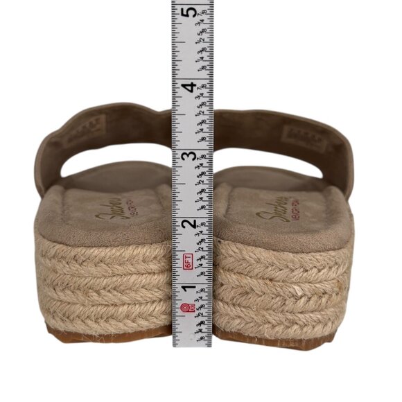 Skechers Suede Taupe Espadrilles Open Back Slip On Slide Sandal NWOT (8) - Picture 12 of 15